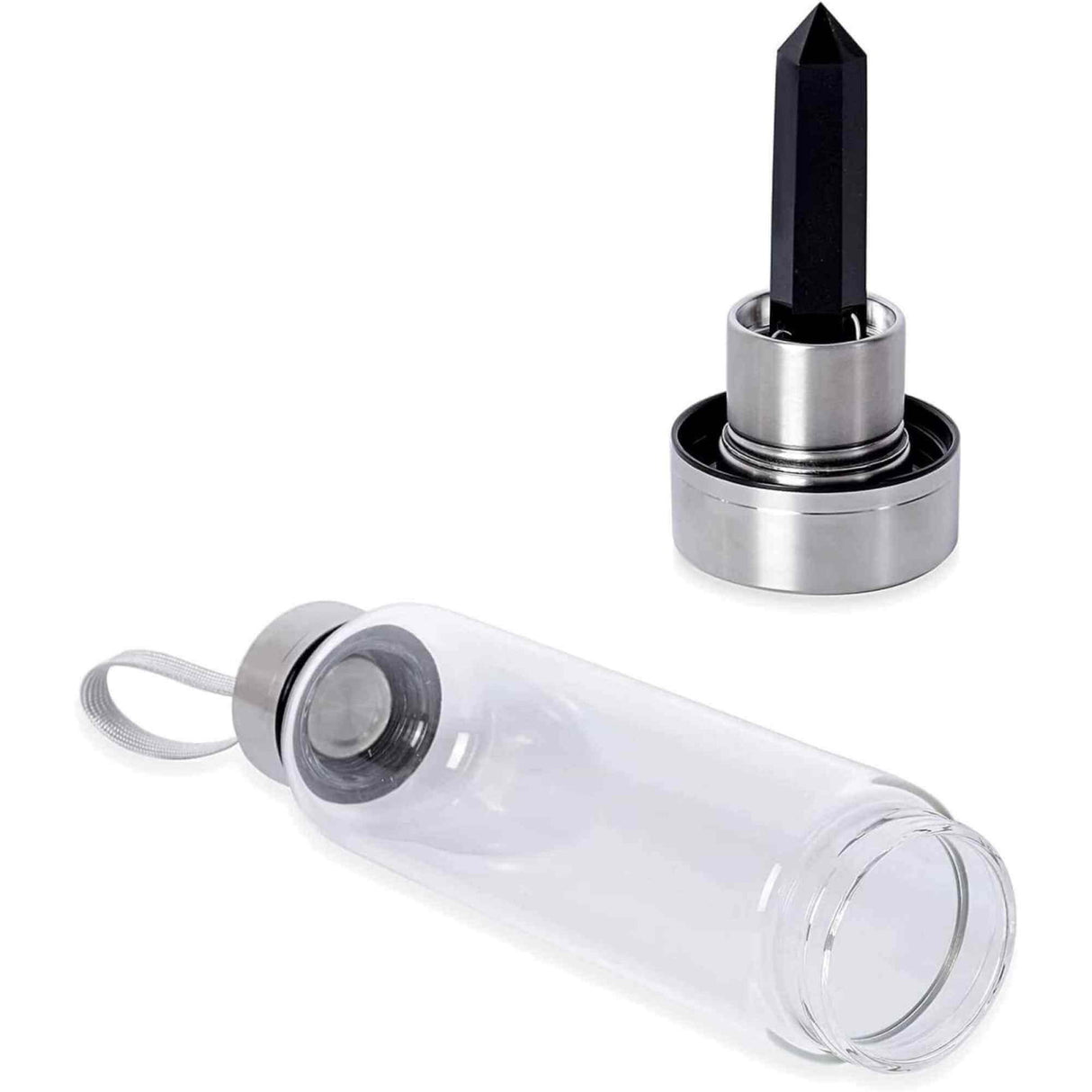 Sticla de apa cu varf de cristal Ametist - Perfect pentru meditatie - Cadouri speciale pentru femei barbati prieteni