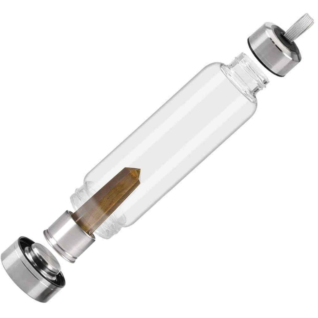 Sticla de apa cu varf de cristal Ametist - Perfect pentru meditatie - Cadouri speciale pentru femei barbati prieteni
