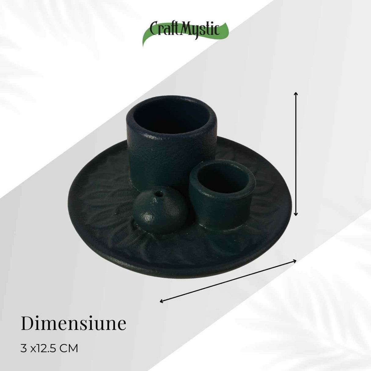 Suport ceramic 3 in 1 pentru salvie, Palo Santo si betisoare parfumate – model rotund