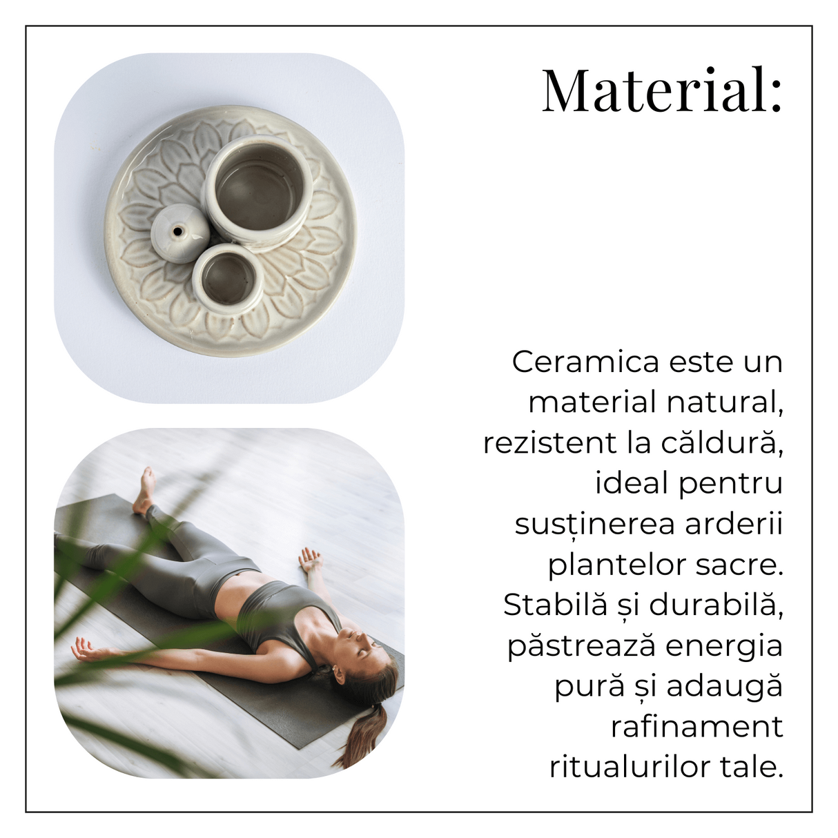 Suport ceramica ab Triplu de Aromaterapie - Ritual Complet pentru Armonie