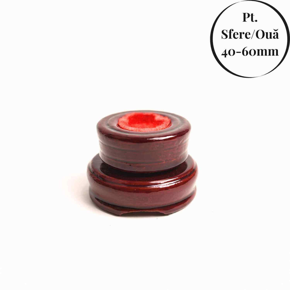 Suport lemn rotativ pentru sfere, oua si obiecte sferice 4-6 cm - Expunere eleganta si rotativa
