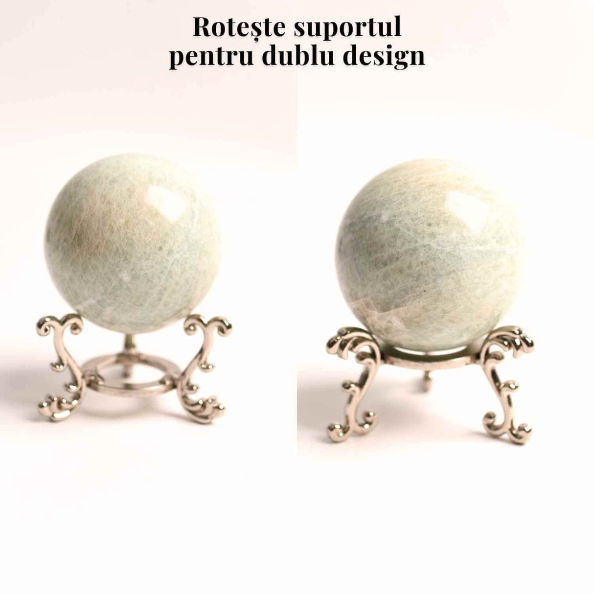 Suport Metalic pentru Sfere, Oua, Pietre – Design Dublu Elegant