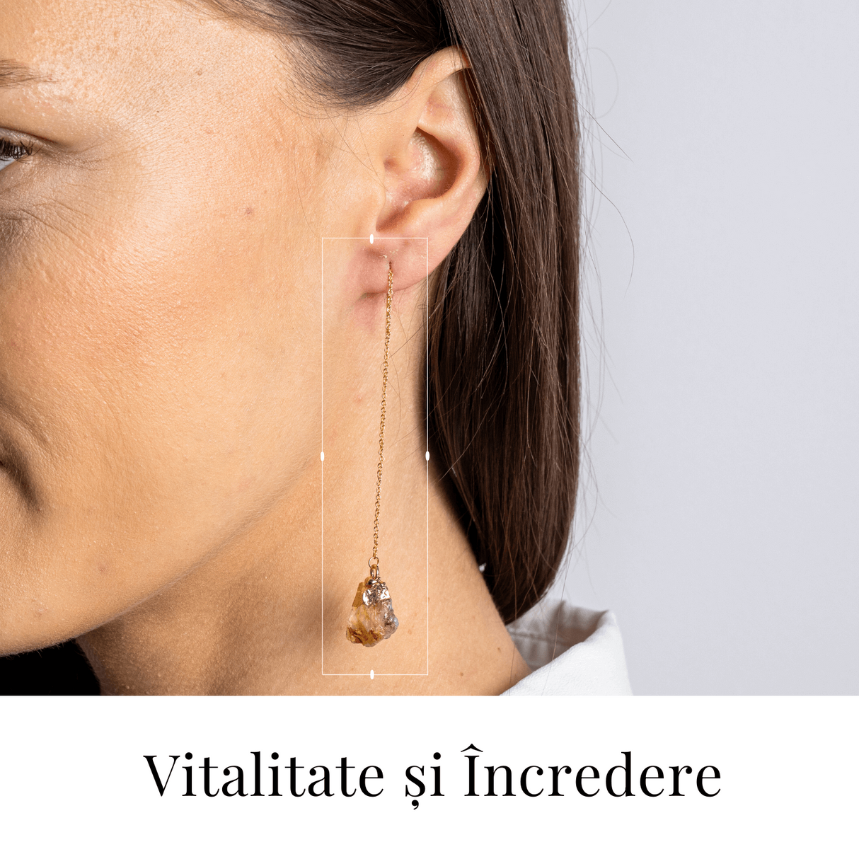 Cercei lungi pentru Vitalitate si Incredere - Piatra Citrin Naturala