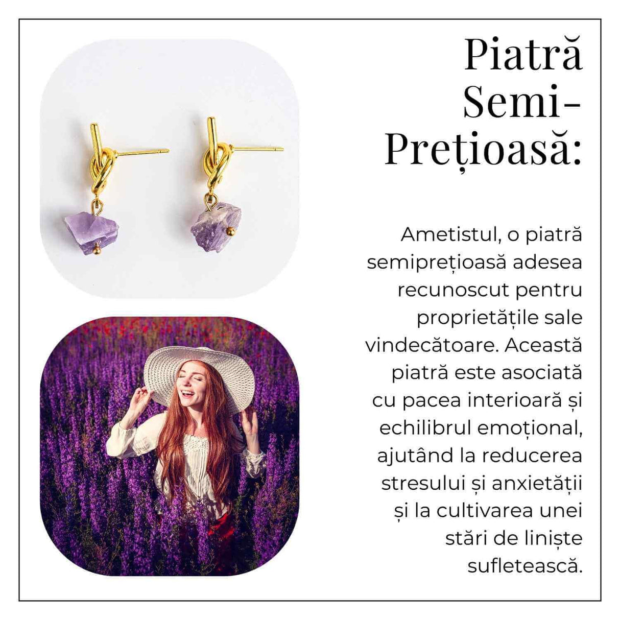 Talisman al Claritatii - Cercei cu Ametist si Nod Elegant