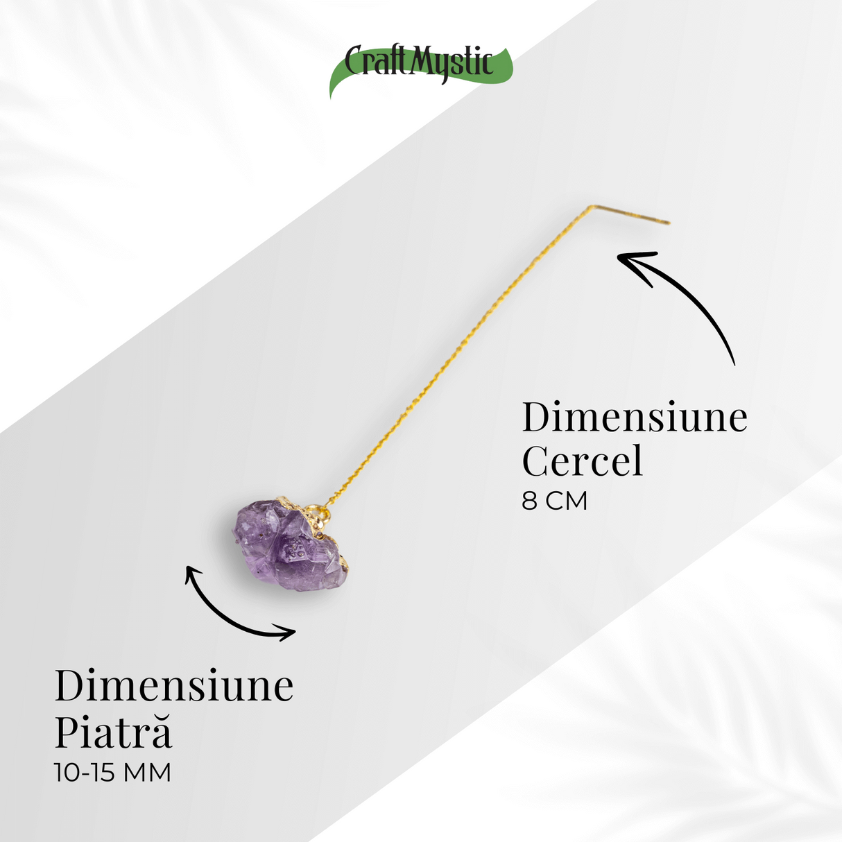 Claritate si Liniste - Cercei cu Ametist Natural