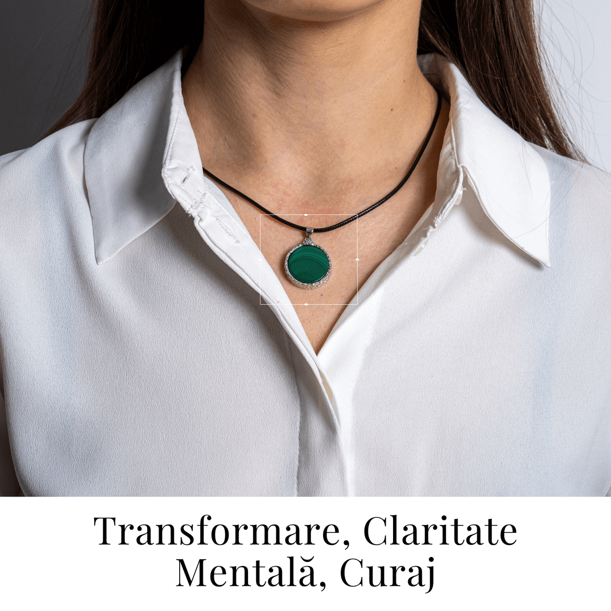 Puterea transformarii - Colier rotund cu malachit natural pentru claritate si curaj