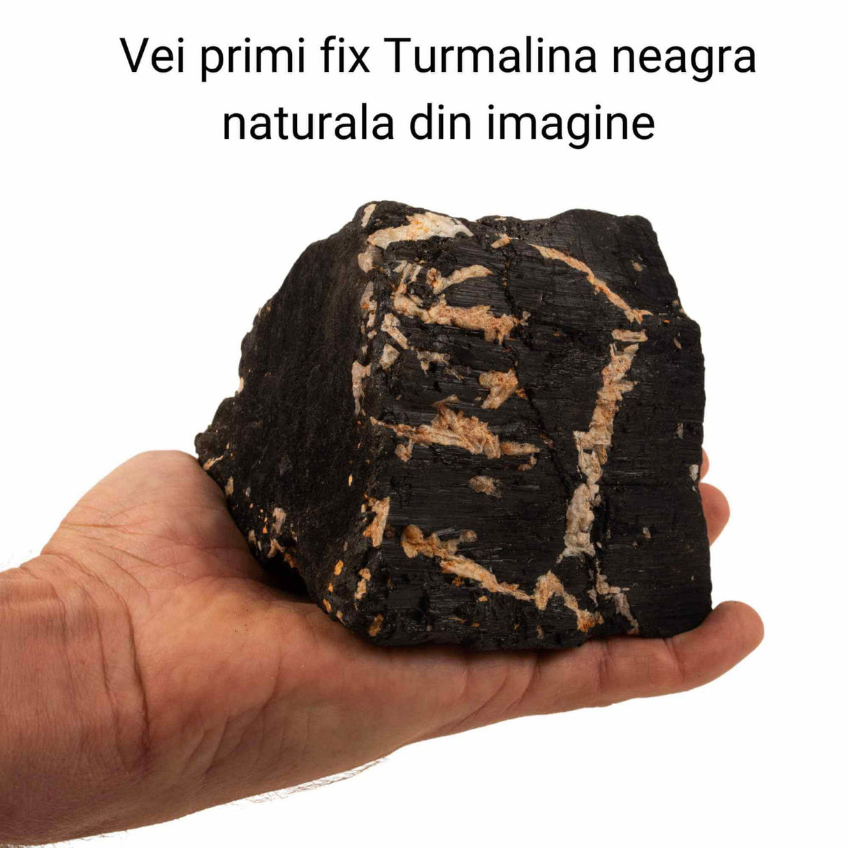 Cristal natural unicat de vindecare Turmalina neagra unicat 9 cm 1.5 kg - Pentru energie pozitiva, protectie