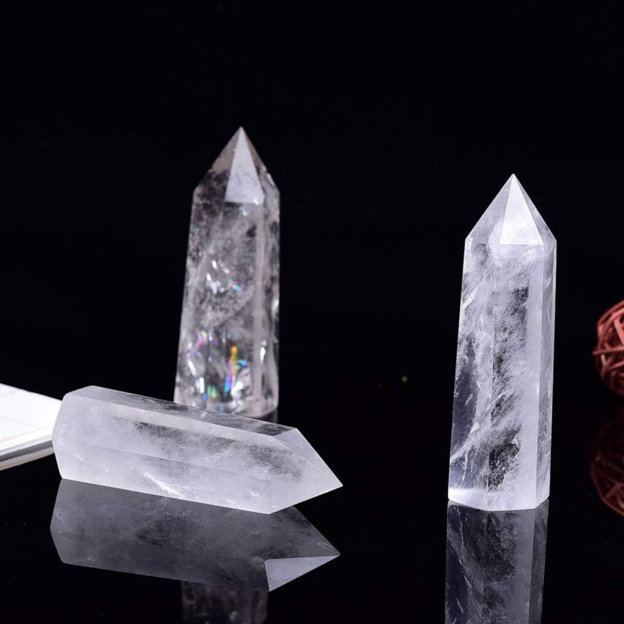 Turn de cristal semipretios vindecator hexagonal Cuart transparent - Obelisc cu inaltimea de 10 cm