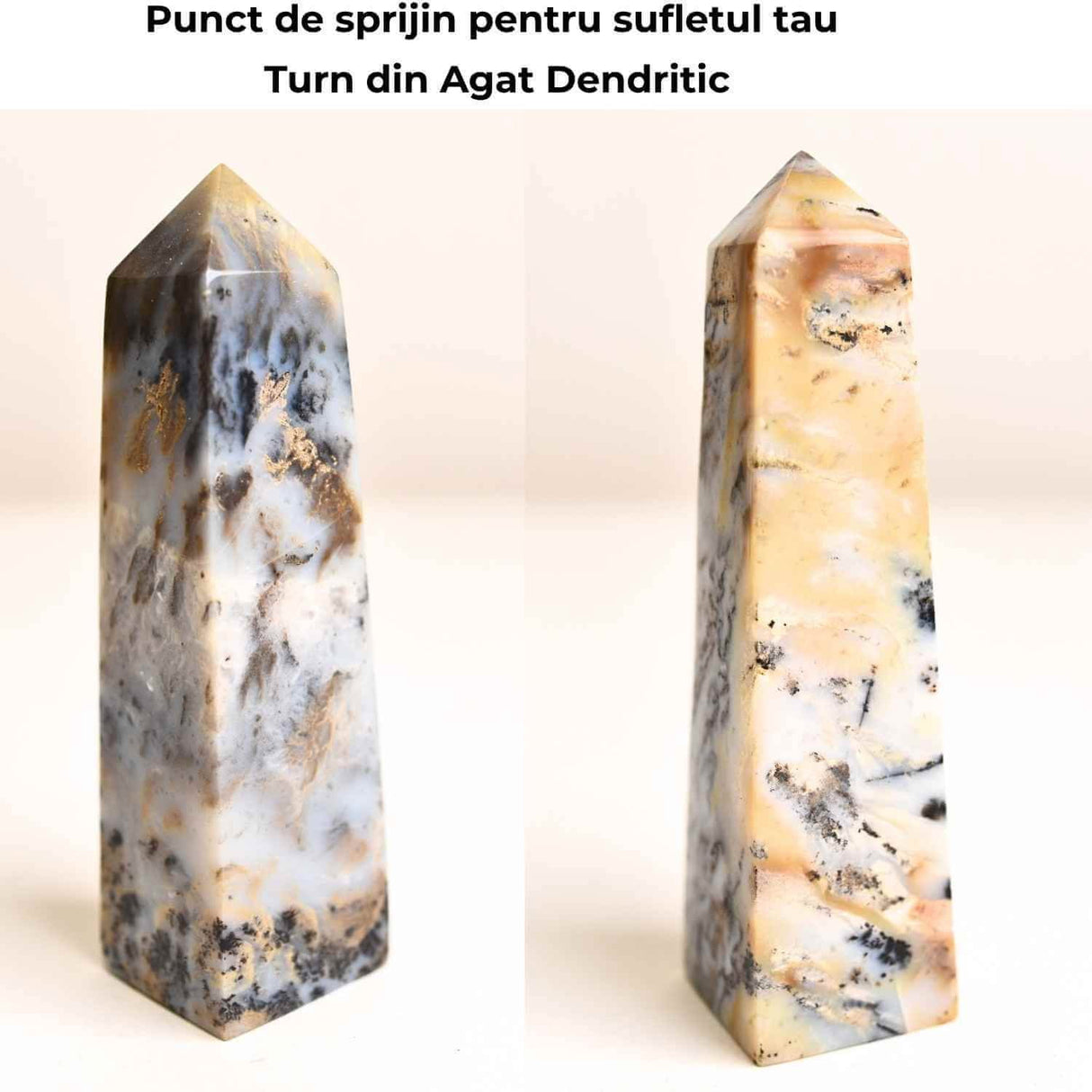 Turn din Agat Dendritic 10-11cm - Sustinere blanda pentru sufletul tau