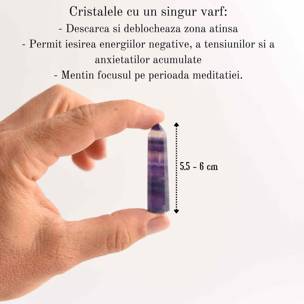 Varf de Cristal 6 cm pentru cele 12 zodii - Pietre semipretioase specifice zodiei Berbec- Un cadou deosebit