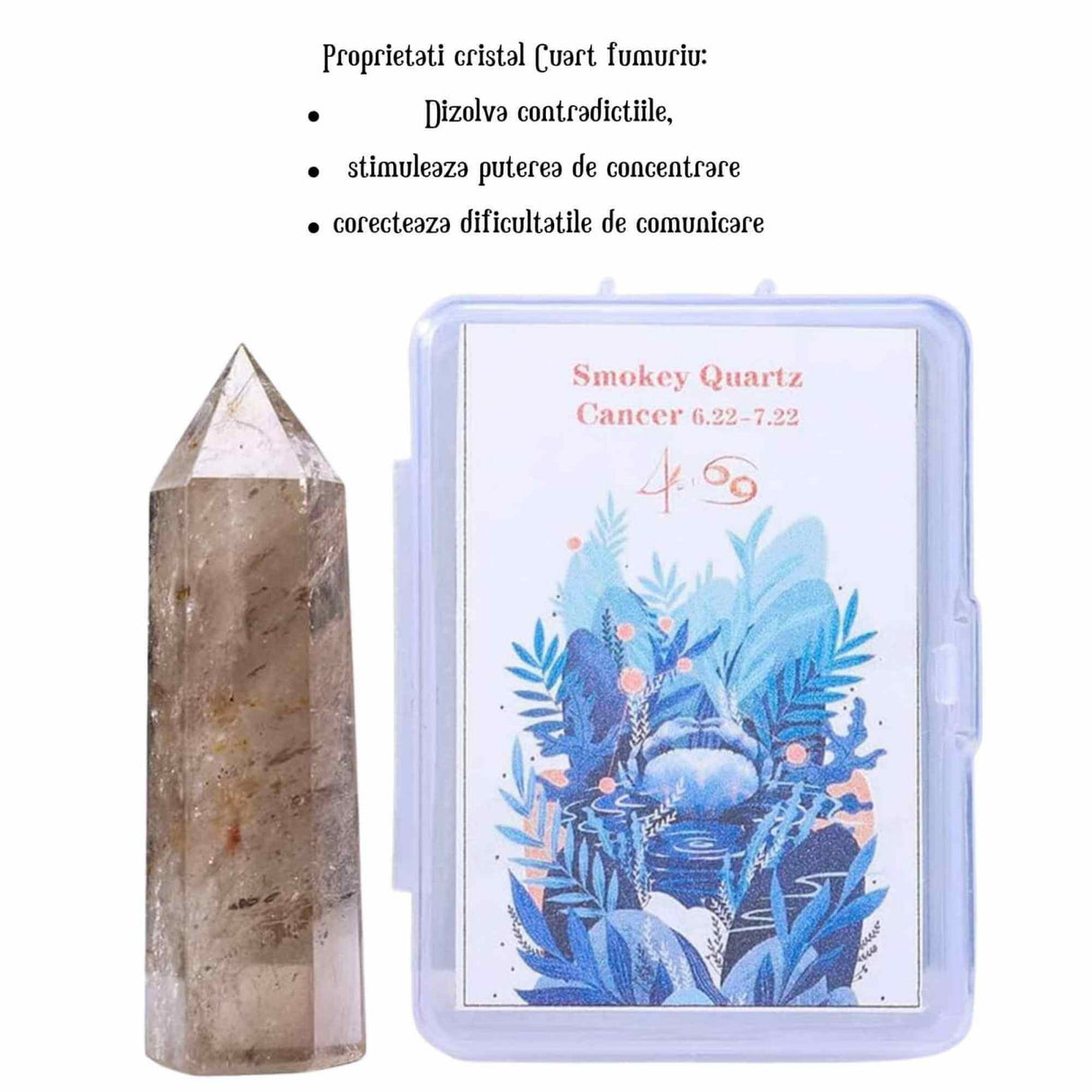 Varf de Cristal 6 cm pentru cele 12 zodii - Pietre semipretioase specifice zodiei Berbec- Un cadou deosebit