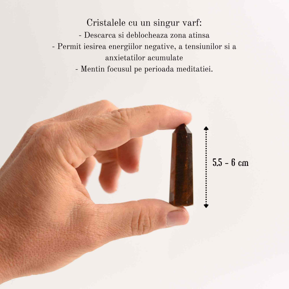 Varf de Cristal 6 cm pentru cele 12 zodii - Pietre semipretioase specifice zodiei Berbec- Un cadou deosebit