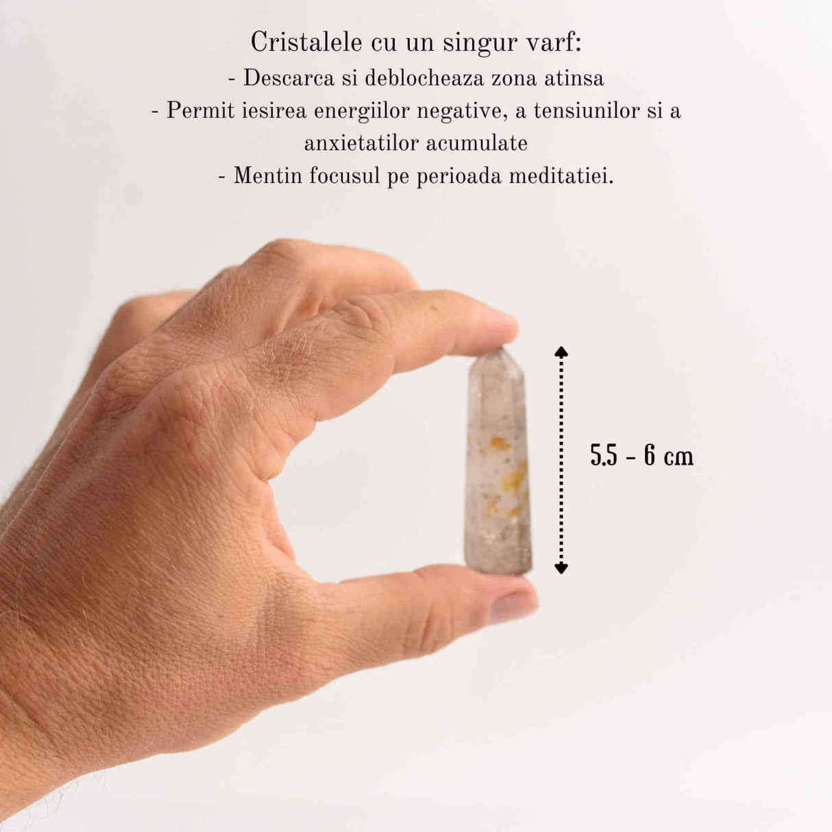 Varf de Cristal 6 cm pentru cele 12 zodii - Pietre semipretioase specifice zodiei Berbec- Un cadou deosebit