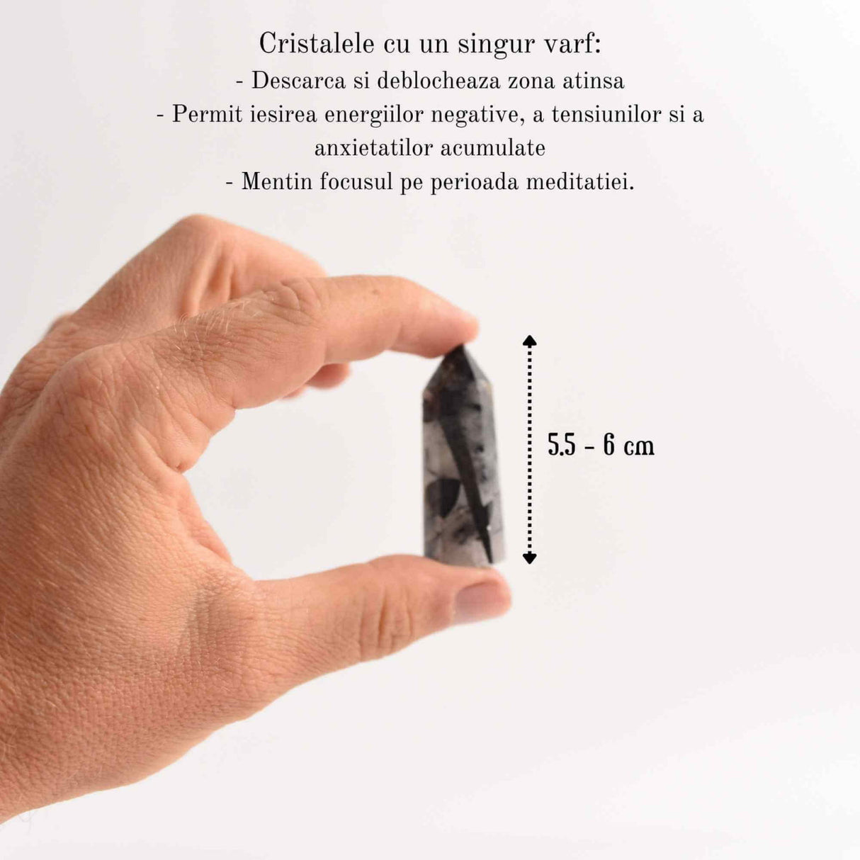 Varf de Cristal 6 cm pentru cele 12 zodii - Pietre semipretioase specifice zodiei Berbec- Un cadou deosebit