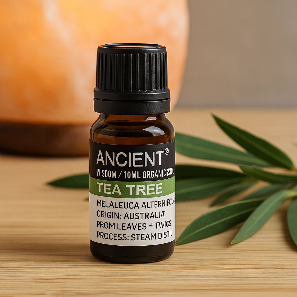 Ulei esential organic Tea Tree 10 ml (Melaleuca alternifolia) - purifiant pentru difuzor, ten si scalp (diluat)