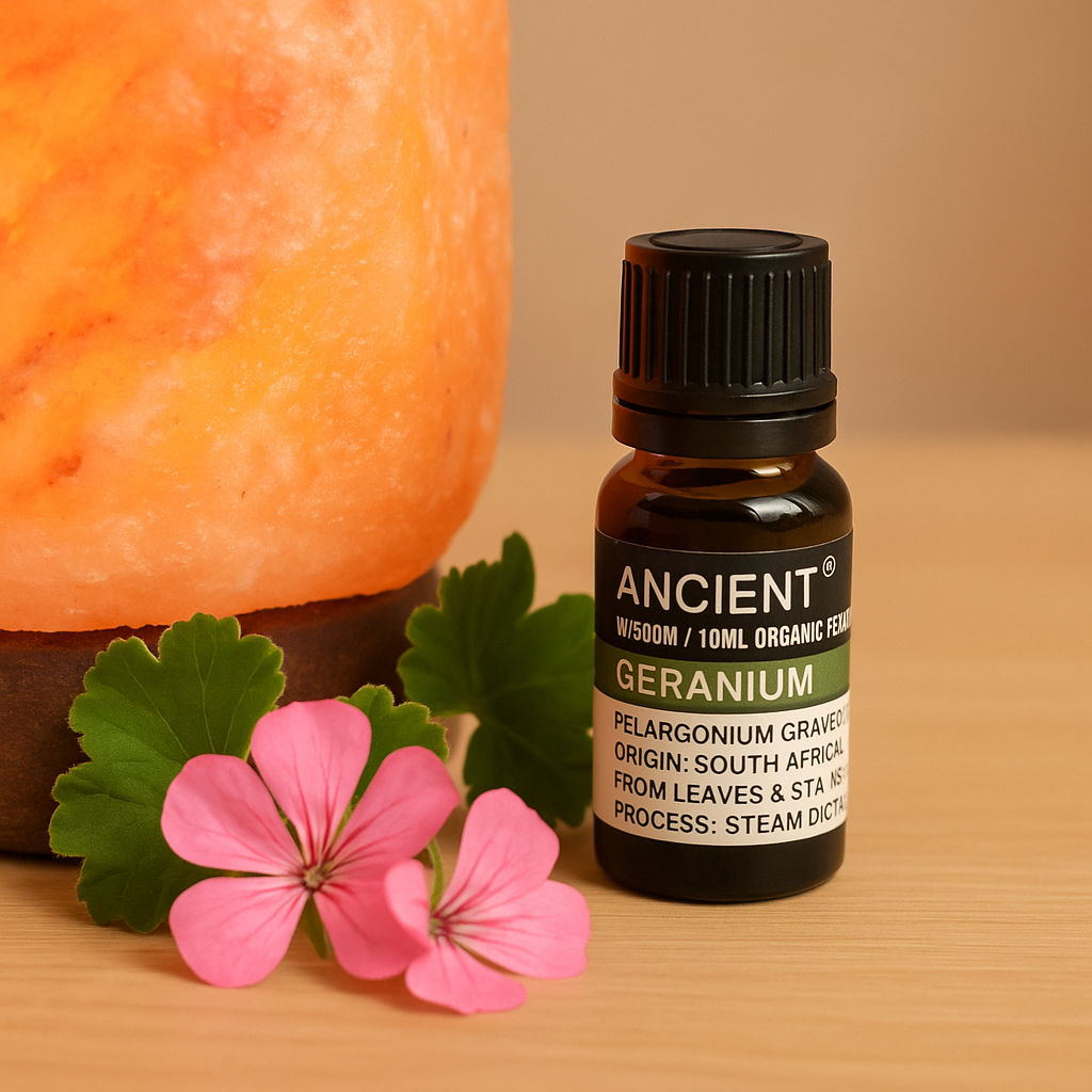 Ulei esențial organic Geranium 10 ml (Pelargonium graveolens) - floral, echilibrant, pentru difuzor & masaj diluat