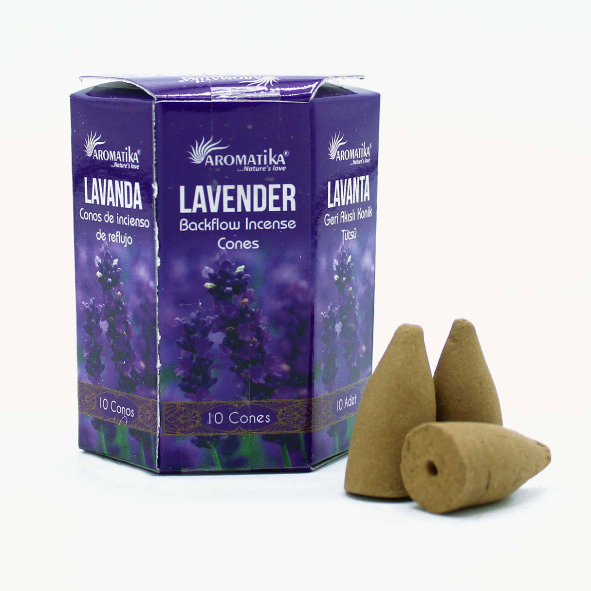 10 Conuri Aromatika Backflow Incense – Lavender