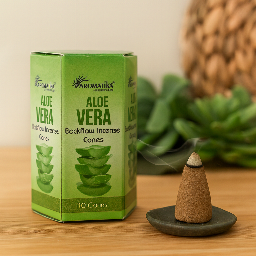 10 Conuri Aromatika Backflow Incense - Aloe Vera
