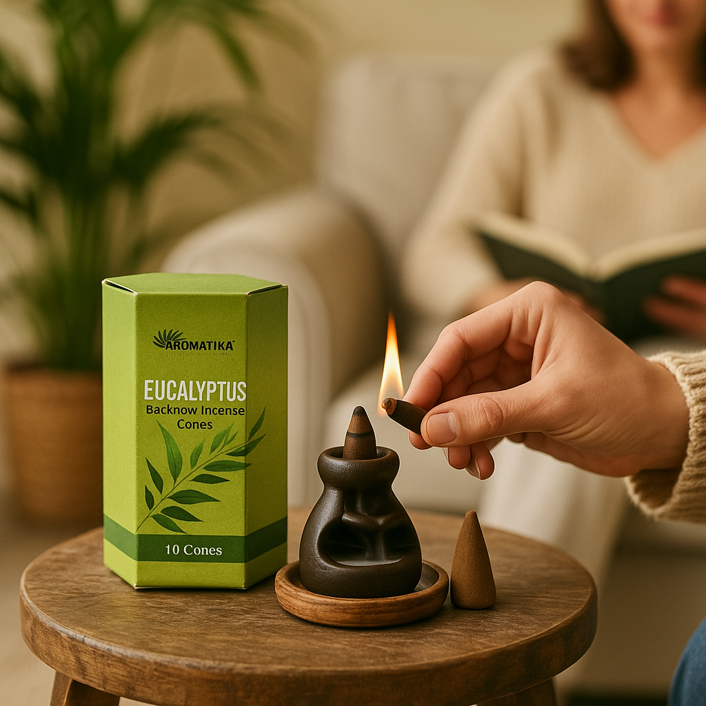 10 conuri Aromatika Backflow Incense - Eucalipt