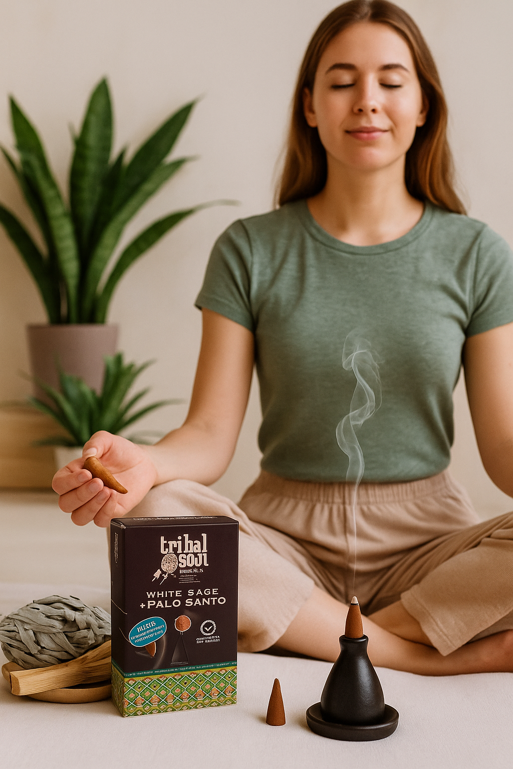 10 Conuri Tribal Soul Backflow Incense – Salvie Alba si Palo Santo