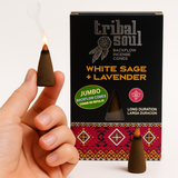 10 Conuri Tribal Soul Backflow Incense - Salvie si Lavanda