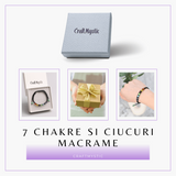 Bratara Handmade Reglabila cu Margele 6mm pentru Cele 7 Chakre si Ciucuri Macrame
