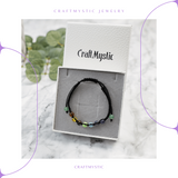 Bratara Handmade Reglabila cu Margele 6mm pentru Cele 7 Chakre si Ciucuri Macrame