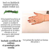 Inel din Argint 925 rodiat cu Moldavit natural fatetat - transformare, protectie si claritate interioara