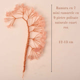 Ramura pentru creare copaci cu cristale semipretioase Mixte cu 7 mini ramuri fiecare cu 9 pietre polisate - Pentru proiecte DIY, decor, Feng Shui