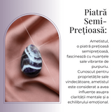 Ou Handmade de 50mm din Piatra Naturală de Ametist Chevron