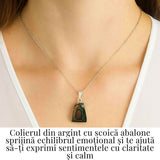 Echilibru si Stralucire Naturala - Colier Trapez cu Scoica Abalone si Argint 925