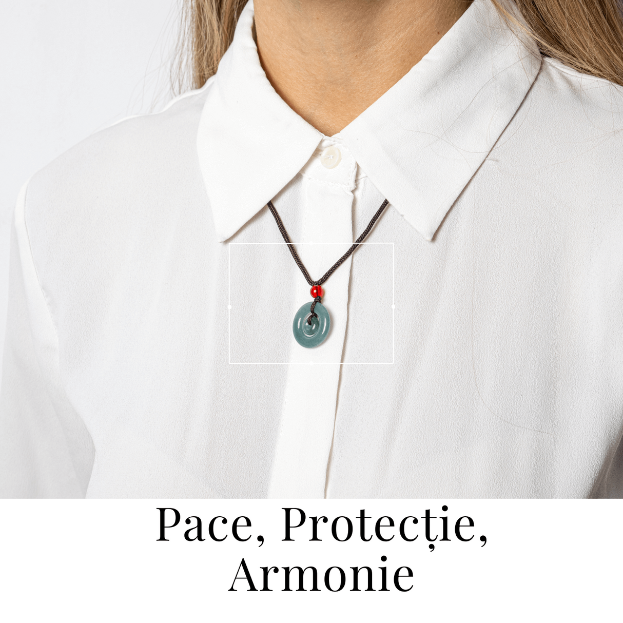 Liniste si Protectie - Colier Talisman Peace Lock din Jad Albastru de Guatemala