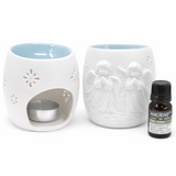Suport Aromaterapie din Ceramica cu Inger - Lumina Calda si Armonie