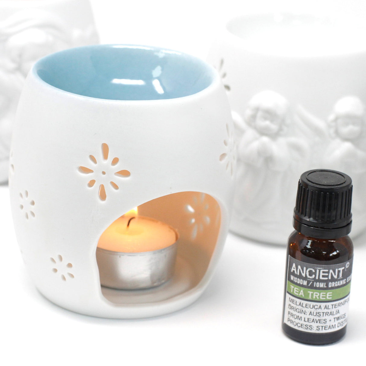 Suport Aromaterapie din Ceramica cu Inger - Lumina Calda si Armonie