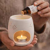 Suport Aromaterapie din Ceramica cu Inger - Lumina Calda si Armonie