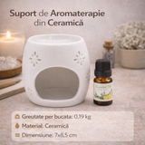 Suport Aromaterapie din Ceramica cu Inger - Lumina Calda si Armonie