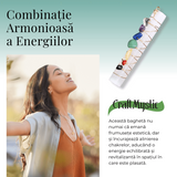 Bagheta din Selenit Brut cu Pietre pentru Cele 7 Chakre, Invelita in Sarma de Cupru, pentru Yoga, Meditatie, Echilibru Spiritual