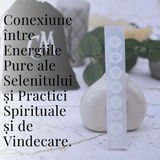 Bagheta de Selenit 15x2.5 cm cu Semnele Chakrelor - Curatare si Incarcare Cristale