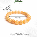 Bratara 10mm Chihlimbar (Ambar) Galben - Energie pozitiva si protectie naturala