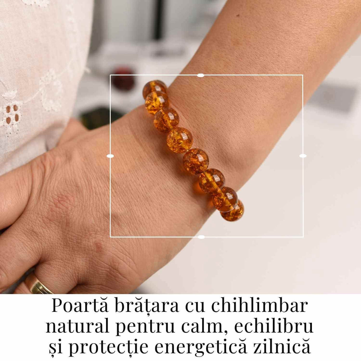 Bratara elastica 12 mm Chihlimbar Amber - Energie si protectie naturala