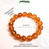 Bratara elastica 12 mm Chihlimbar Amber - Energie si protectie naturala