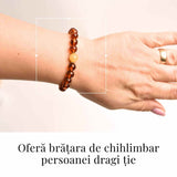 Bratara elastica chihlimbar caramiziu-galben pentru echilibru emotional
