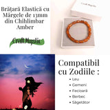Bratara cu margele ovale 13mm de chihlimbar - Protectie si energie