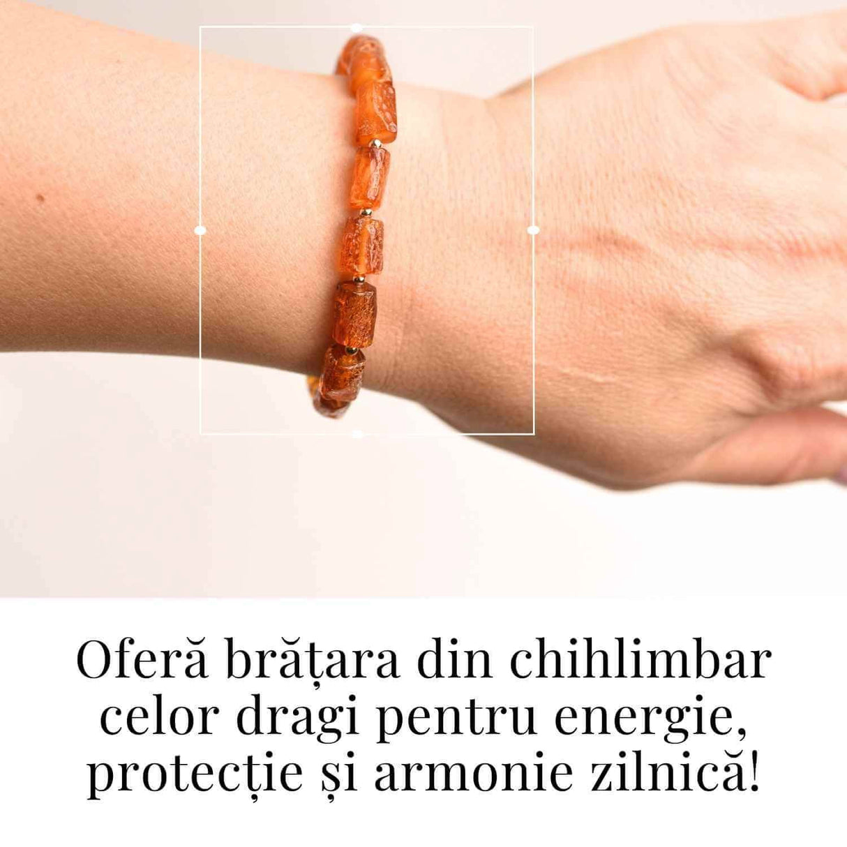 Bratara cu margele ovale 13mm de chihlimbar - Protectie si energie