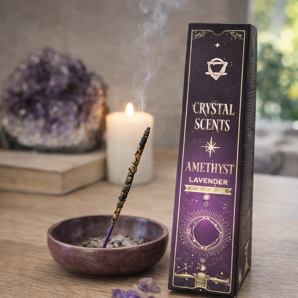 Smudge Incense Crystal Scents cu Cristale Ametist – Relaxare si Claritate Lavanda