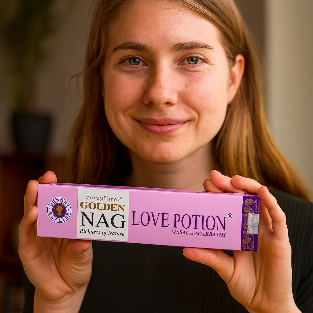 Betisoare Parfumate Golden Nag Love Potion - Aroma Atracției, Magiei si Conexiunii