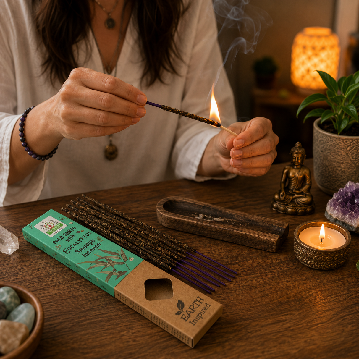 Betisoare Parfumate Palo Santo cu Eucalipt – Ritual de Purificare si Calm Interior