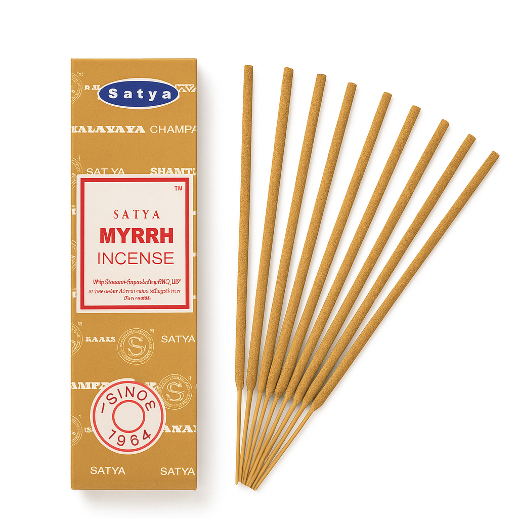 Betisoare Satya Myrrh 15 g – smirna, rulate manual, India