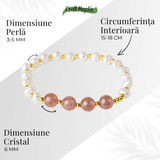 Echilibru Emotional si Puritate - Bratara cu Perle si Cristal capsuna