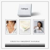 Calm si Echilibru - Colier cu Pandantiv Hexagonal din Amazonit Natural pe Lant de Cupru